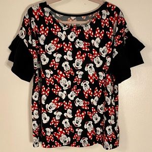 Disney Minnie Mouse Ruffle Sleeve Blouse